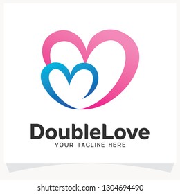 Double Love Logo Design Template Inspiration