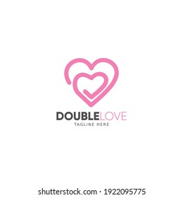 Double love logo premium template for your romantic brand or company