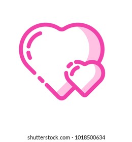 double love valentine outline icon