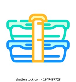 double lunchbox color icon vector. double lunchbox sign. isolated symbol illustration