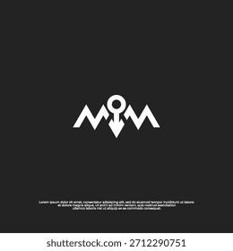 Monograma doble M integrado con una figura masculina, que representa la fuerza y la identidad.