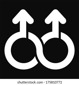 Double male Limitless symbol, vector