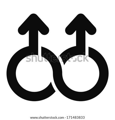 Double male Limitless symbol, vector