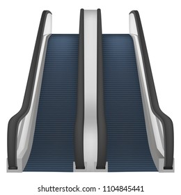 Double mall escalator mockup. Realistic illustration of double mall escalator vector mockup for web design isolated on white background