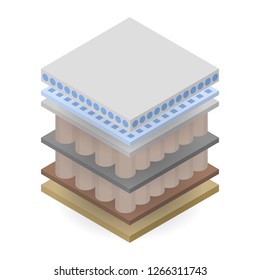 Double mattress layer icon. Isometric of double mattress layer vector icon for web design isolated on white background