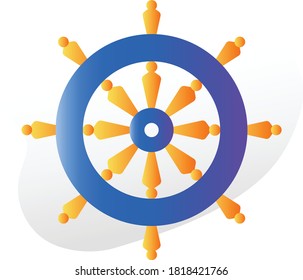 Double meaning business concept flat illustration showing teamwork and vision and mission