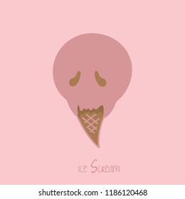 The double meaning icon of ice-cream and ghost