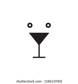 The double meaning icon of Polar bear and cocktail.