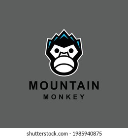 Double Meaning Logo Combination of Monkey and Mountain