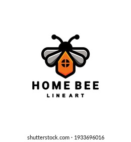 Double Meaning Logo Design Combination of home And bee