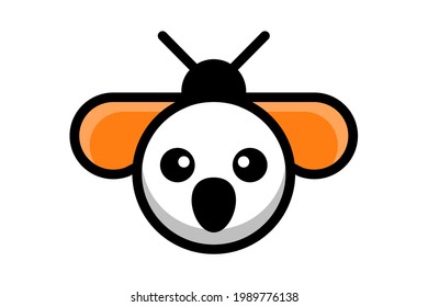 Diseño de logotipo de doble significado Combinación de Bee y Koala