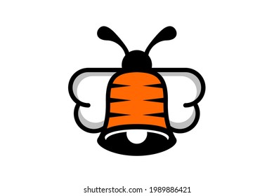 Double Meaning Logo Design Combination of Bee And Bell
