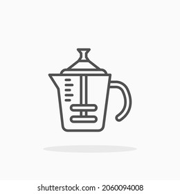 Double mesh frother milk icon. Editable Stroke and pixel perfect. Outline style. Vector illustration. Enjoy this icon for your project.