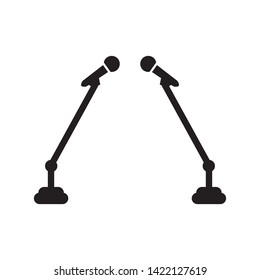 Double Microphone with stand icon vector design 