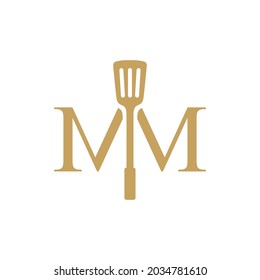 Doppelbuchstabe Spatel Küchenrestaurant-Logo Vektorgrafik