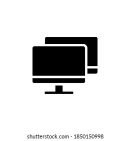 double, monitor, screen and computer icon. application icon. perfect for logo, application, presentation, background and more product. icon design solid style