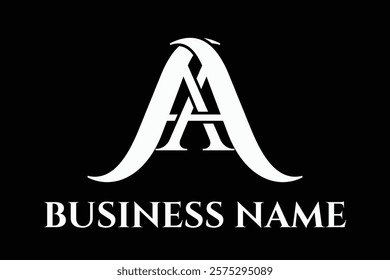Double A Monogram Logo Template. AA Initial Letter Logo For Your Company Name, Alphabet Logo Template Ready For Use, Modern Initial Logo
