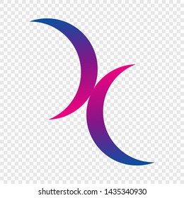 Double moon icon, represents Bisexuality