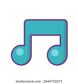 Double musical note of the Easter church hymn. Bright minimalistic illustration for design of festive Easter banner. Cartoon vector element in thin stroke isolated on white background
