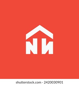 The Double N logo design forms a house. vector for construction, house, real estate, building, property.