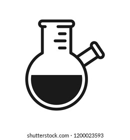 Double neck boiling flask icon. Science lab concept, simple flat design. Isolate on white background.