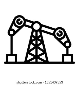 Double oil pump icon. Outline double oil pump vector icon for web design isolated on white background