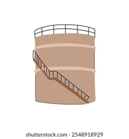 caricatura de armazenamento de tanque de óleo duplo. parede única, vazamento de parede, derramamento ambiental duplo sinal de armazenamento de tanque de óleo.