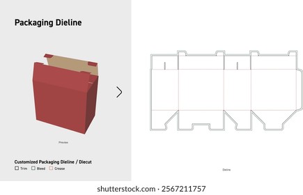 Double open Tuck End Box Dieline