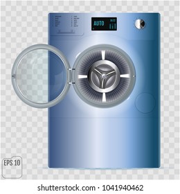 Double Open Washing machine. Modern washing machine with front loading 