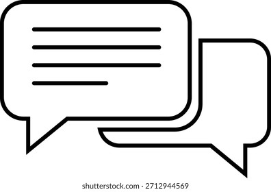 Double outlined black and white speech bubble with three horizontal lines inside