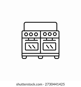 double oven range icon sign vector