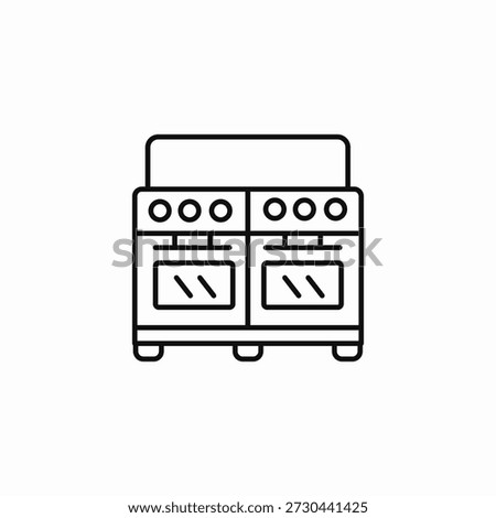 double oven range icon sign vector