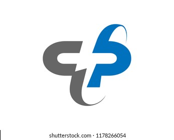 Double P flip letter logo with negative space power (volt, lightning) electric symbol in the center of "P"