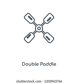 Double Paddle concept line icon. Linear Double Paddle concept outline symbol design. This simple element illustration can be used for web and mobile UI/UX.