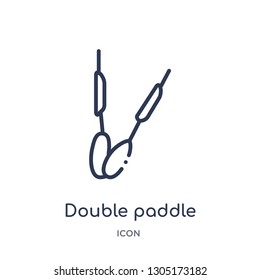 double paddle icon from nautical outline collection. Thin line double paddle icon isolated on white background.