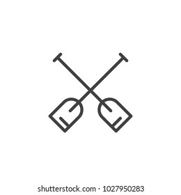 Double paddle outline icon. linear style sign for mobile concept and web design. Boat oars simple line vector icon. Symbol, logo illustration. Pixel perfect vector graphics
