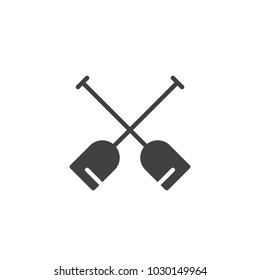 Double paddle vector icon. filled flat sign for mobile concept and web design. Boat oars simple solid icon. Symbol, logo illustration. Pixel perfect vector graphics