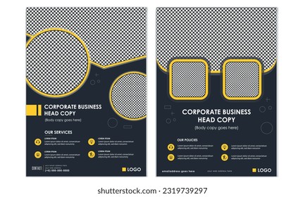 Doble vector de página A4 Corporate Flyer Design para uso profesional