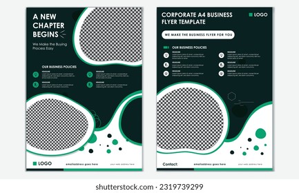 Doble vector de página A4 Corporate Flyer Design para uso profesional