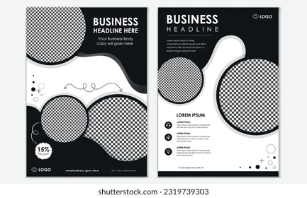 Doble vector de página A4 Corporate Flyer Design para uso profesional