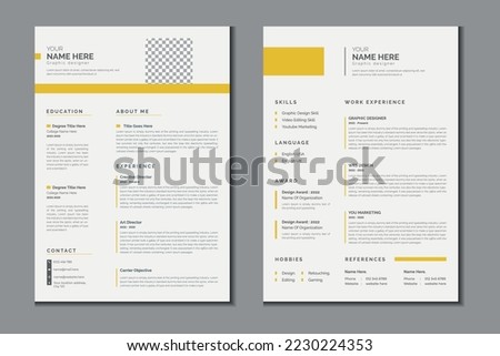 Double pages resume or cv template design 