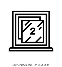 double pane windows energy conservation line icon vector. double pane windows energy conservation sign. isolated contour symbol black illustration