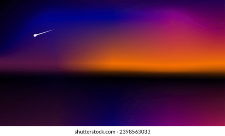 Pared doble crepúsculo crepúsculo cielo con fondo de presentación de cometas