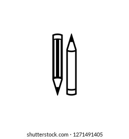 Double pencil black icon vector
