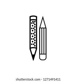 Double pencil black icon vector