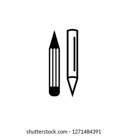 Double pencil icon in trendy flat design - Vector
