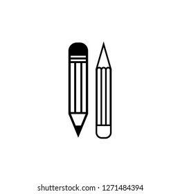 Double pencil icon in trendy flat design - Vector
