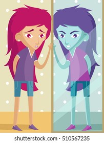 double personality mirror girl