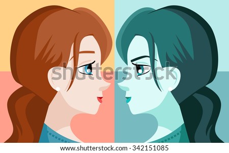double personality mirror girl