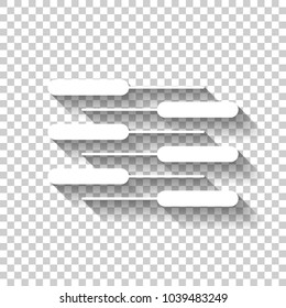 Double piano keyboard icon. Duet. Competition, Vertical view. White icon with shadow on transparent background